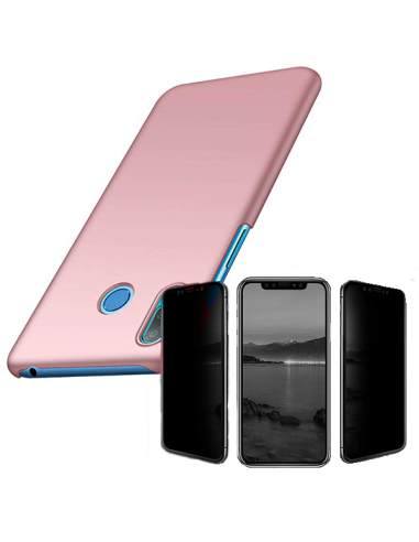 Kit Película 5D Anti-Spy + Capa SlimShield para Huawei Y6s (2019) - Rosa