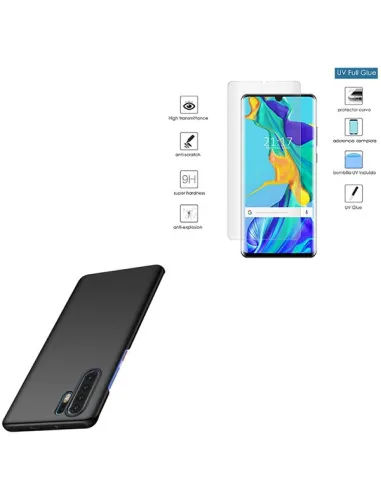 Kit Película Curved UV + Capa Naked Bumper para Huawei P30 Pro New Edition - Preto