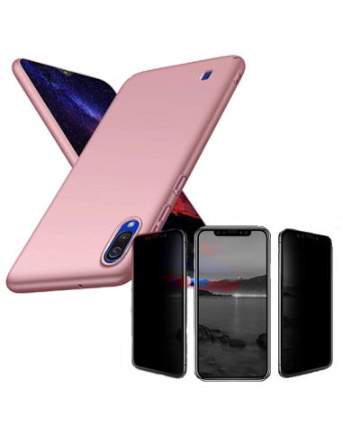 Kit Película 5D Anti-Spy + Capa SlimShield para Samsung Galaxy M10 - Rosa