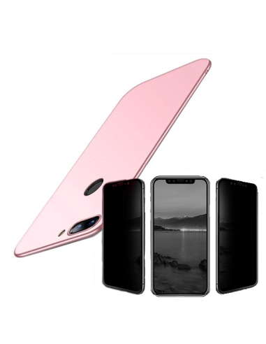 Kit Película 5D Anti-Spy + Capa SlimShield para Xiaomi Mi 8 Lite - Rosa