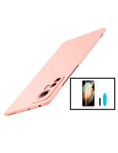 Kit Película Curved UV + Capa SlimShield para Xiaomi 12 - Rosa