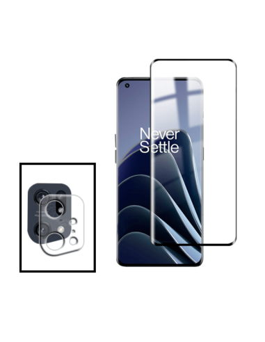 Kit Película de Camara Traseira + Vidro Temperado 5D Full Cover Curved para Oppo Find X5 - Transparente/Preto