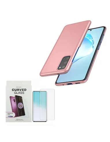 Kit Película Curved UV + Capa SlimShield Rosa para Samsung Galaxy S20 Plus - Rosa