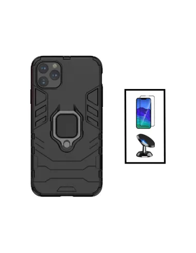 Kit Vidro Premium Full Cover + Capa Military  + Suporte Magnético para Apple iPhone 14 Pro - Preto