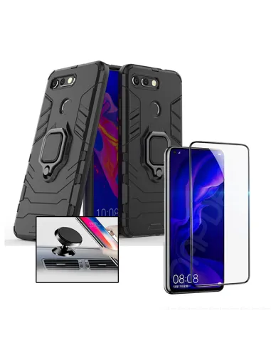 Kit Vidro Premium Full Cover + Capa Military  + Suporte Magnético para Huawei Honor V20