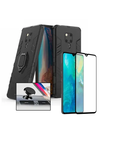 Kit Vidro Premium Full Cover + Capa Military  + Suporte Magnético para Huawei Mate 20