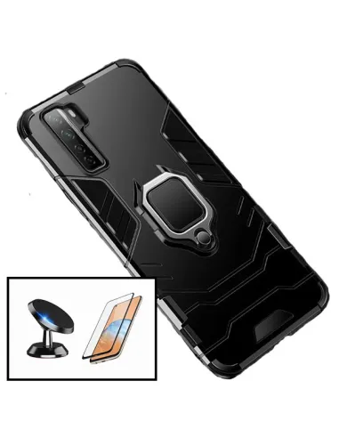 Kit Vidro Premium Full Cover + Capa Military  + Suporte Magnético para Huawei P40 Lite 5G