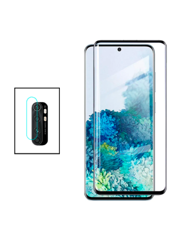 Kit Película de Camara Traseira + Vidro Temperado 5D Full Cover Curved para Xiaomi Mi Note 10 Lite