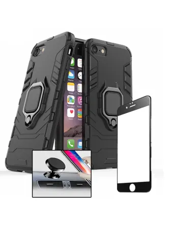 Kit Vidro Premium Full Cover + Capa Military  + Suporte Magnético para iPhone SE 2022