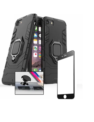 Kit Vidro Premium Full Cover + Capa Military  + Suporte Magnético para iPhone 7 Plus / 8 Plus