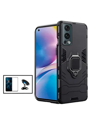 Kit Vidro Premium Full Cover + Capa Military  + Suporte Magnético para OnePlus Nord 2 5G