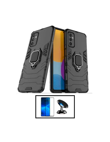 Kit Vidro Premium Full Cover + Capa Military  + Suporte Magnético para Samsung Galaxy A04s - Preto