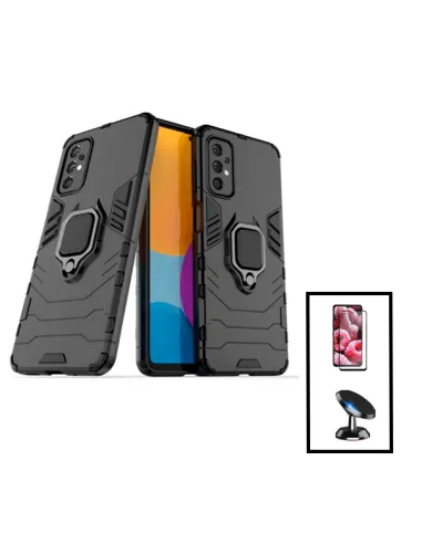 Kit Vidro Premium Full Cover + Capa Military  + Suporte Magnético para Samsung Galaxy A23 5G - Preto