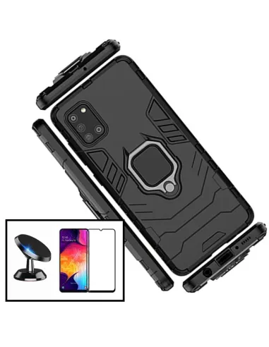 Kit Vidro Premium Full Cover + Capa Military  + Suporte Magnético para Samsung Galaxy A31