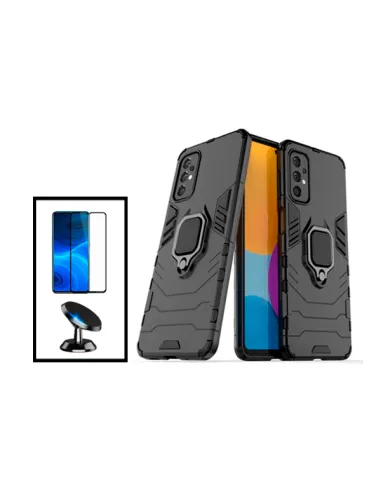 Kit Vidro Premium Full Cover + Capa Military  + Suporte Magnético para Samsung Galaxy A33 5G - Preto