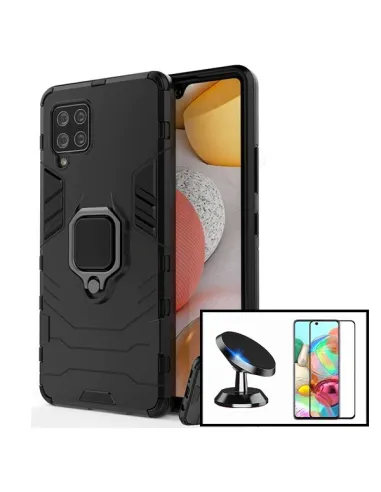 Kit Vidro Premium Full Cover + Capa Military  + Suporte Magnético para Samsung Galaxy A42 5G