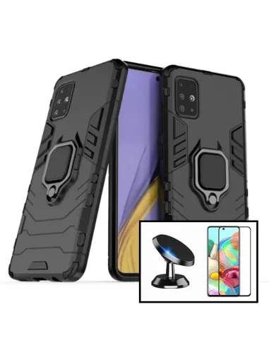 Kit Vidro Premium Full Cover + Capa Military  + Suporte Magnético para Samsung Galaxy A71 5G