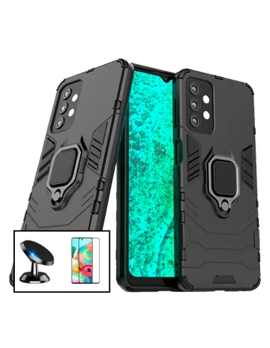 Kit Vidro Premium Full Cover + Capa Military  + Suporte Magnético para Samsung Galaxy A72