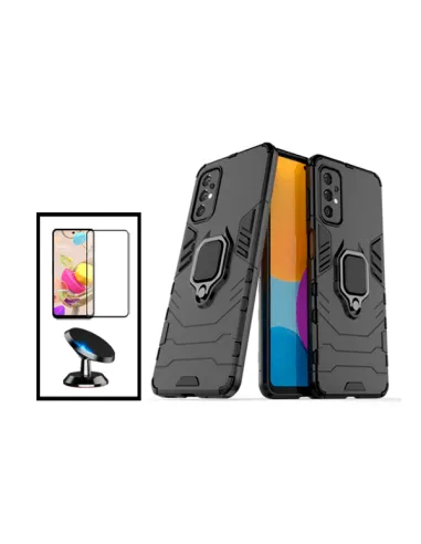 Kit Vidro Premium Full Cover + Capa Military  + Suporte Magnético para Samsung Galaxy A73 - Preto