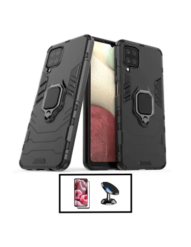 Kit Vidro Premium Full Cover + Capa Military  + Suporte Magnético para Samsung Galaxy M33 5G - Preto