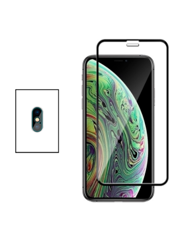 Kit Película de Camara Traseira + Vidro Temperado 5D Full Cover para iPhone XS Max