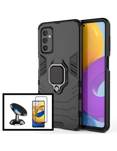 Kit Vidro Premium Full Cover + Capa Military  + Suporte Magnético para Samsung Galaxy M52 5G