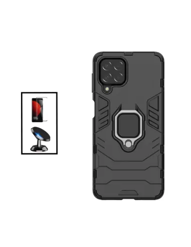 Kit Vidro Premium Full Cover + Capa Military  + Suporte Magnético para Samsung Galaxy M53 - Preto