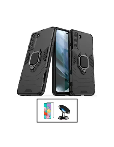 Kit Vidro Premium Full Cover + Capa Military  + Suporte Magnético para Samsung Galaxy S22 5G