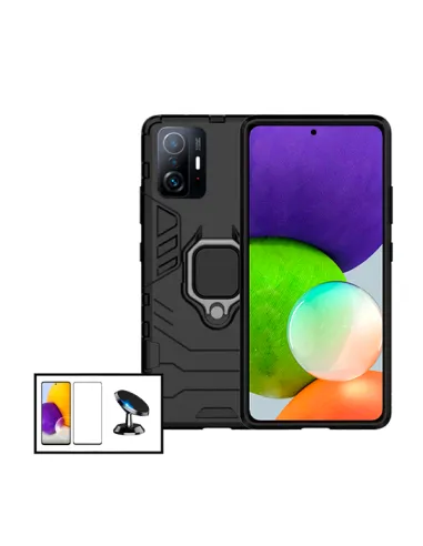 Kit Vidro Premium Full Cover + Capa Military  + Suporte Magnético para Xiaomi 11T Pro