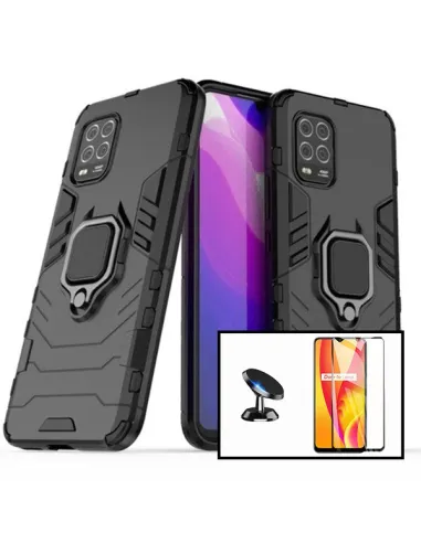 Kit Vidro Premium Full Cover + Capa Military  + Suporte Magnético para Xiaomi Mi 10 Lite 5G