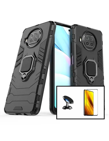 Kit Vidro Premium Full Cover + Capa Military  + Suporte Magnético para Xiaomi Mi 10i 5G