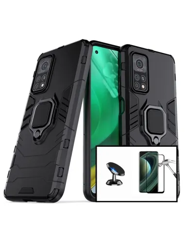 Kit Vidro Premium Full Cover + Capa Military  + Suporte Magnético para Xiaomi Mi 10T 5G