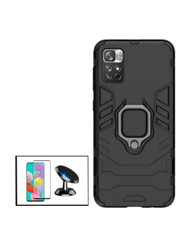 Kit Vidro Premium Full Cover + Capa Military  + Suporte Magnético para Xiaomi Redmi Note 11S