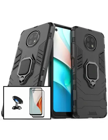 Kit Vidro Premium Full Cover + Capa Military  + Suporte Magnético para Xiaomi Redmi Note 9 5G