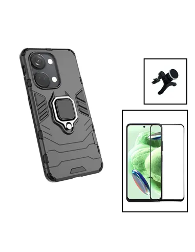 Kit Vidro Premium Full Cover + Capa Military  + Suporte Magnético Reforçado para OnePlus Ace 2V - Preto