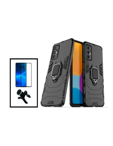 Kit Vidro Premium Full Cover + Capa Military  + Suporte Magnético Reforçado para Samsung Galaxy A33 5G - Preto