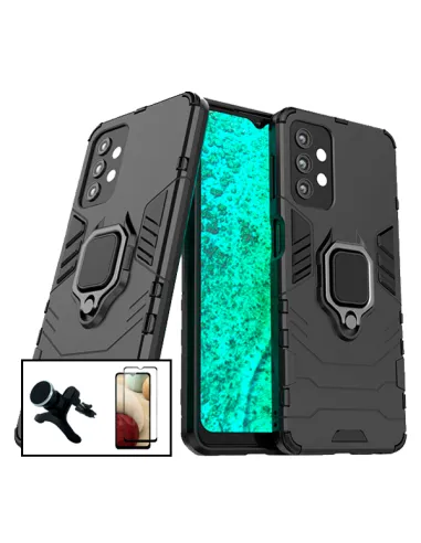 Kit Vidro Premium Full Cover + Capa Military  + Suporte Magnético Reforçado para Samsung Galaxy A52 5G