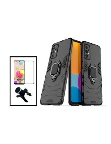 Kit Vidro Premium Full Cover + Capa Military  + Suporte Magnético Reforçado para Samsung Galaxy A53 5G - Preto