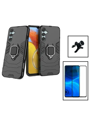 Kit Vidro Premium Full Cover + Capa Military  + Suporte Magnético Reforçado para Samsung Galaxy F41