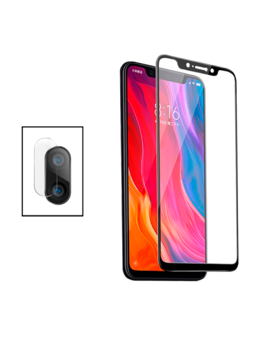 Kit Película de Camara Traseira + Vidro Temperado 5D Full Cover para Xiaomi Mi 8