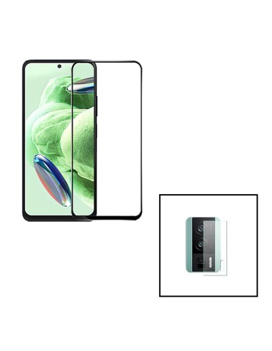 Kit Película de Camara Traseira + Vidro Temperado 5D Full Cover para Xiaomi Poco F5 Pro - Transparente/Preto