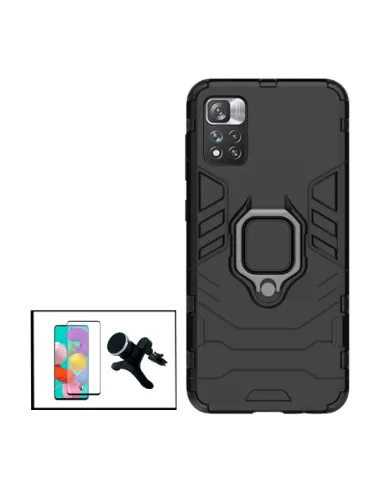 Kit Vidro Premium Full Cover + Capa Military  + Suporte Magnético Reforçado para Xiaomi 11i