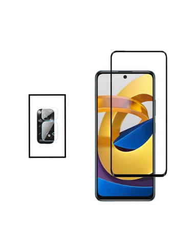 Kit Película de Camara Traseira + Vidro Temperado 5D Full Cover para Xiaomi Redmi Note 11S 5G - Transparente/Preto