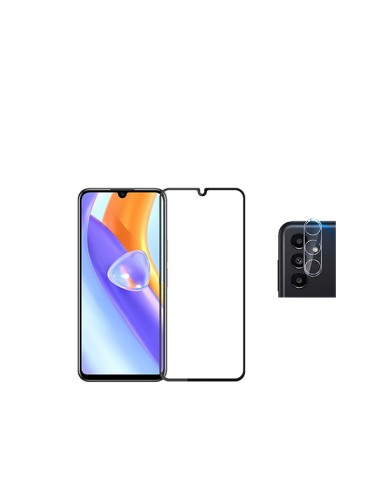 Kit Película de Camara Traseira + Vidro Temperado 5D Full Cover Phonecare para Samsung Galaxy A05s - Transparente/Preto
