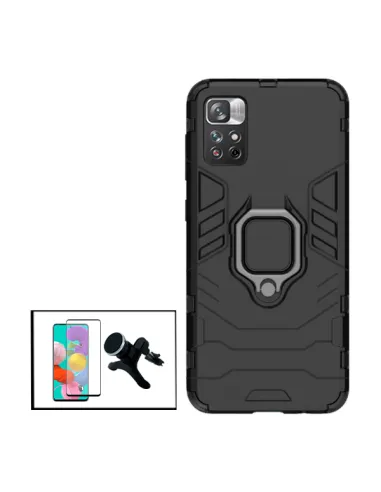 Kit Vidro Premium Full Cover + Capa Military  + Suporte Magnético Reforçado para Xiaomi Redmi Note 11