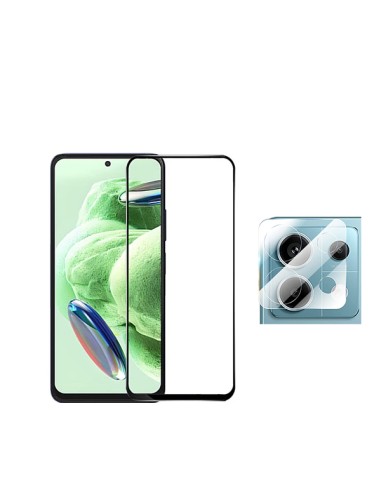 Kit Película de Camara Traseira + Vidro Temperado 5D Full Cover Phonecare para Xiaomi Redmi Note 13 - Transparente/Preto