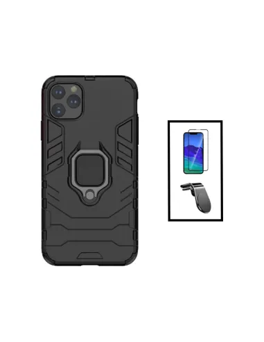 Kit Vidro Premium Full Cover + Capa Military  + Suporte Magnético L para Apple iPhone 14 Pro - Preto