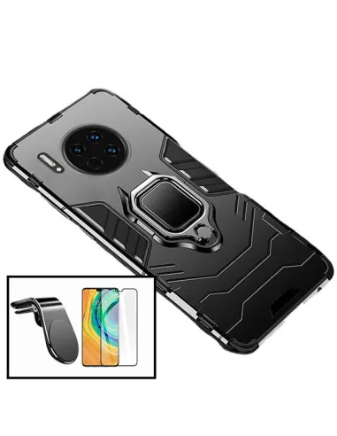 Kit Vidro Premium Full Cover + Capa Military  + Suporte Magnético L para Huawei Mate 30