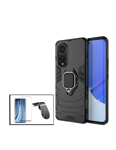 Kit Vidro Premium Full Cover + Capa Military  + Suporte Magnético L para Huawei Nova 9