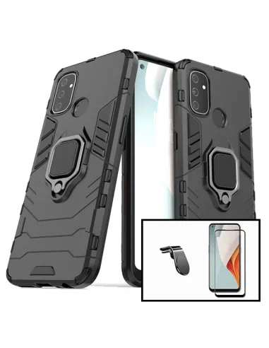 Kit Vidro Premium Full Cover + Capa Military  + Suporte Magnético L para OnePlus Nord N10 5G